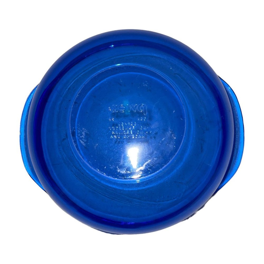Vintage Pyrex Cobalt Blue 024 Round Casserole Baking Bowl Dish 2 Qt 2 Liter - Picture 7 of 11